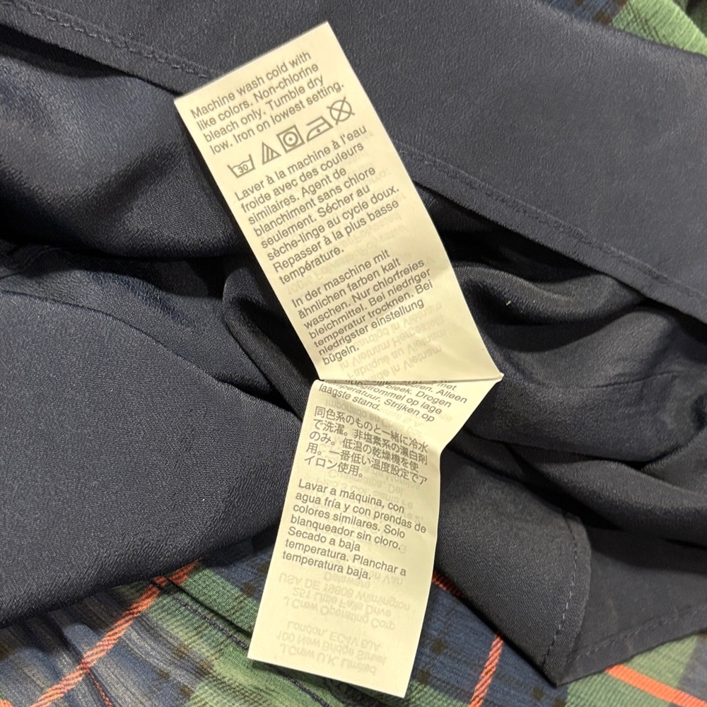 J. Crew Dark Green Plaid Tiered Long Sleeve Dress - Picture 14 of 16